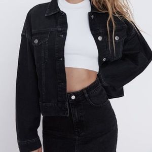 Zara Black Denim Jacket